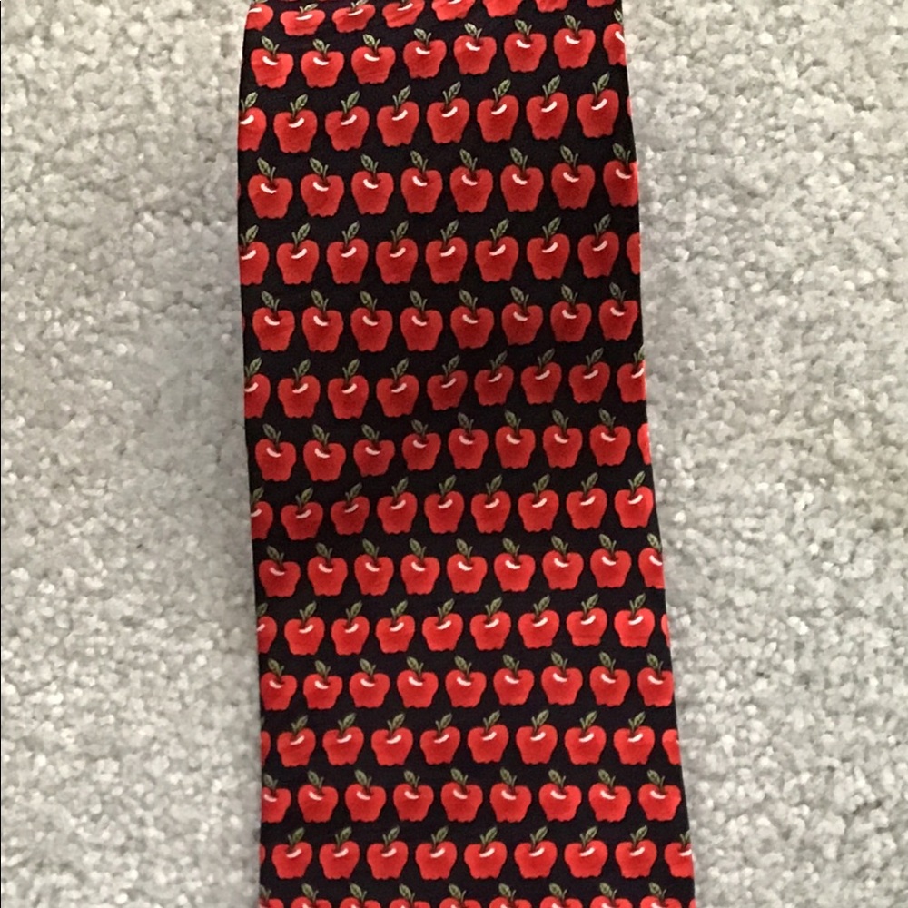 Silk tie, apple motif, Museum Artifacts